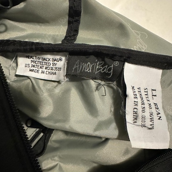 Vintage LL Bean Ameribag Healthy Back Bag Black Backpack Casual Everyday Style - Picture 5 of 5